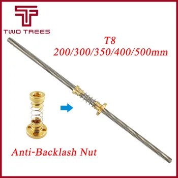 

Anti-Backlash Nut + 200mm 300mm 350 400mm 500mm T-type Stepper Motor Trapezoidal Lead Screw 8MM Thread 8mm T8 For 3D Printer CNC