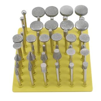 

Shank Diamond Grinding Burr Needle Point Engraving Carving Polishing Glass Jade Stone Drill Bit Rotary Tools Set Durable