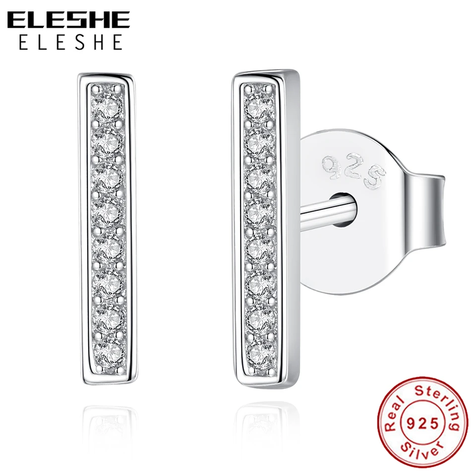 Простые 925 пробы серебряные геометрические длинные серьги-гвоздики для женщин минималистичные Изящные мини-серьги серебряные свадебные ювелирные изделия