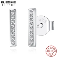 Простые 925 пробы серебряные геометрические длинные серьги-гвоздики для женщин минималистичные Изящные мини-серьги серебряные свадебные ювелирные изделия