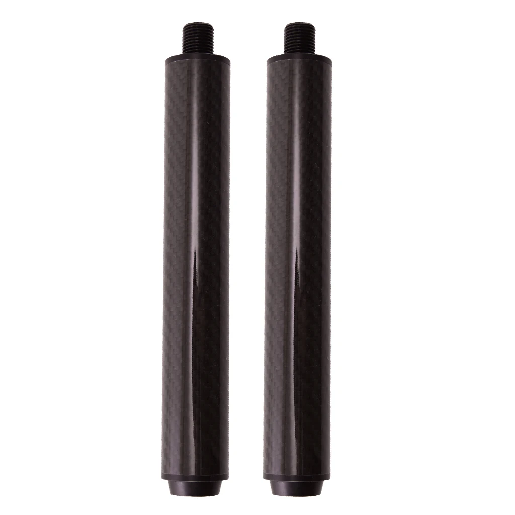 2pcs Carbon Fiber Cue Extension Pool Cue Extender For  Billiards Cue