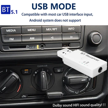 

5.1 Audio Receiver USB AUX Wireless Adapters E6 Bluetooth Outdoor Personal Car Accessories for Speaker Car Stereo