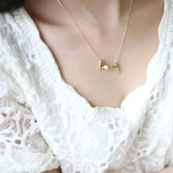 

Creative Lovers Necklace Female Necklaces Letter Love Pendant Ladies High Quality Jewellery Silver Color Alloy Jewelry Collier