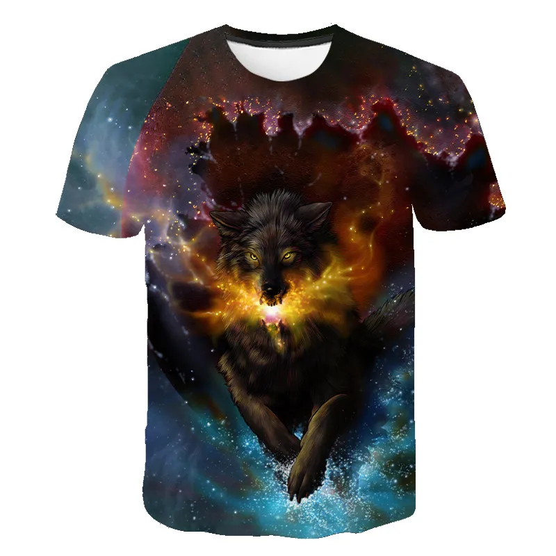 

Fashion Men Tops Wolf 3D Print T-Shirt Cool Funny T Shirt Short Sleeve Tops Tshirt Male Animal Printing T-shirt Male