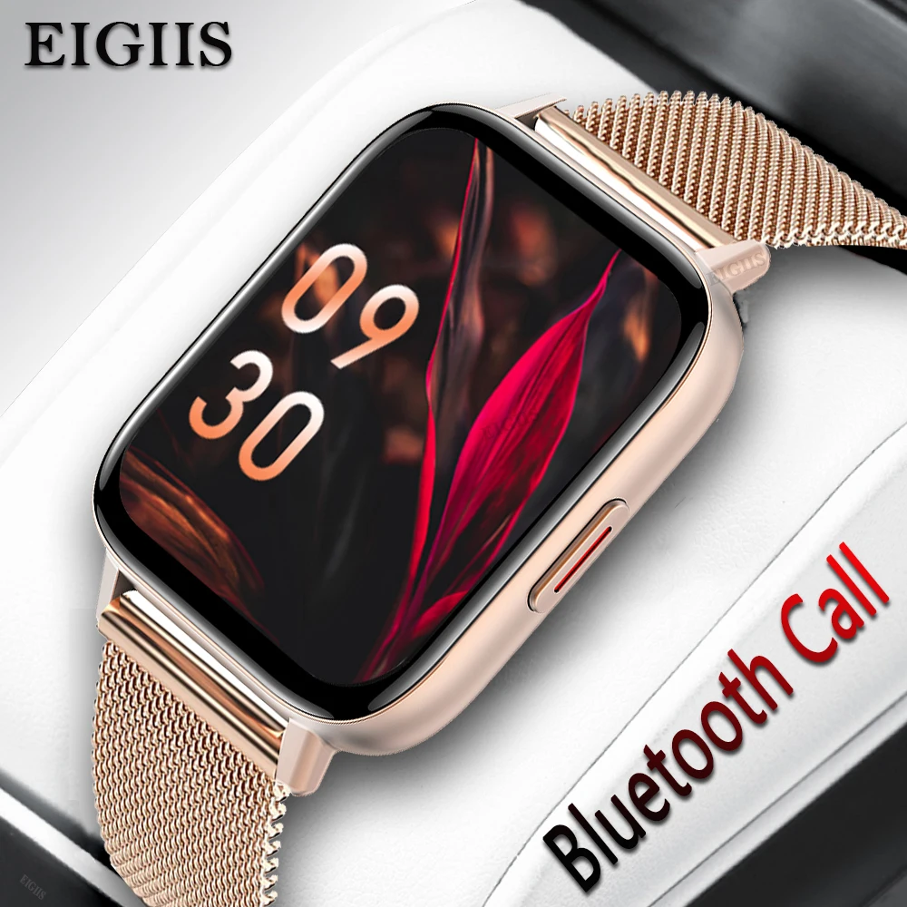 Смарт-часы EIGIIS для женщин Bluetooth ответ на вызов 1 69 дюйма полный сенсорный набор