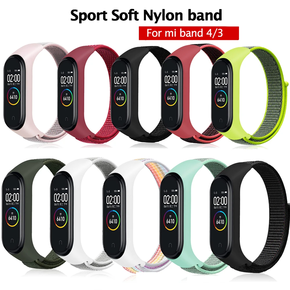 

Mi Band 3 4 Strap bracelet Silicone nylon Wristband Smart Band Accessories wrist and Mi Band 3 for Xiaomi mi band 3 4 bracelet
