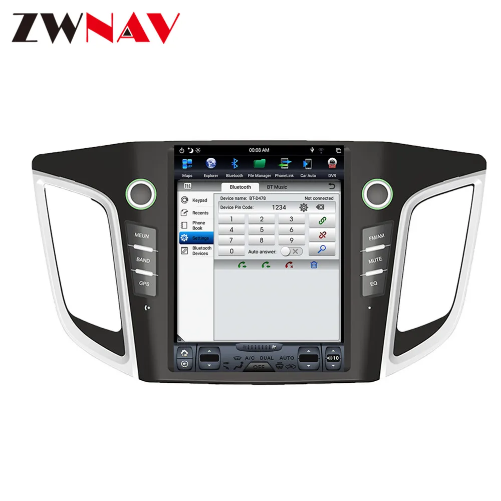 Perfect Android 8.1 4GB PX6 Tesla style Car GPS Navigation For HYUNDAI IX25/HYUNDAI CRETA Radio Tape Recorder HeadUnit Multimedia Player 8