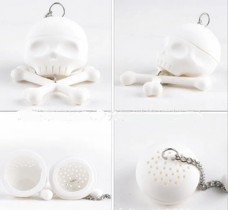 Фильтр для заварки в форме черепа, пакетики для зеленого чая, диффузор, фильтр, чайный лист, чайный горшок, силиконовый домашний кухонный питьевой креативный гаджет