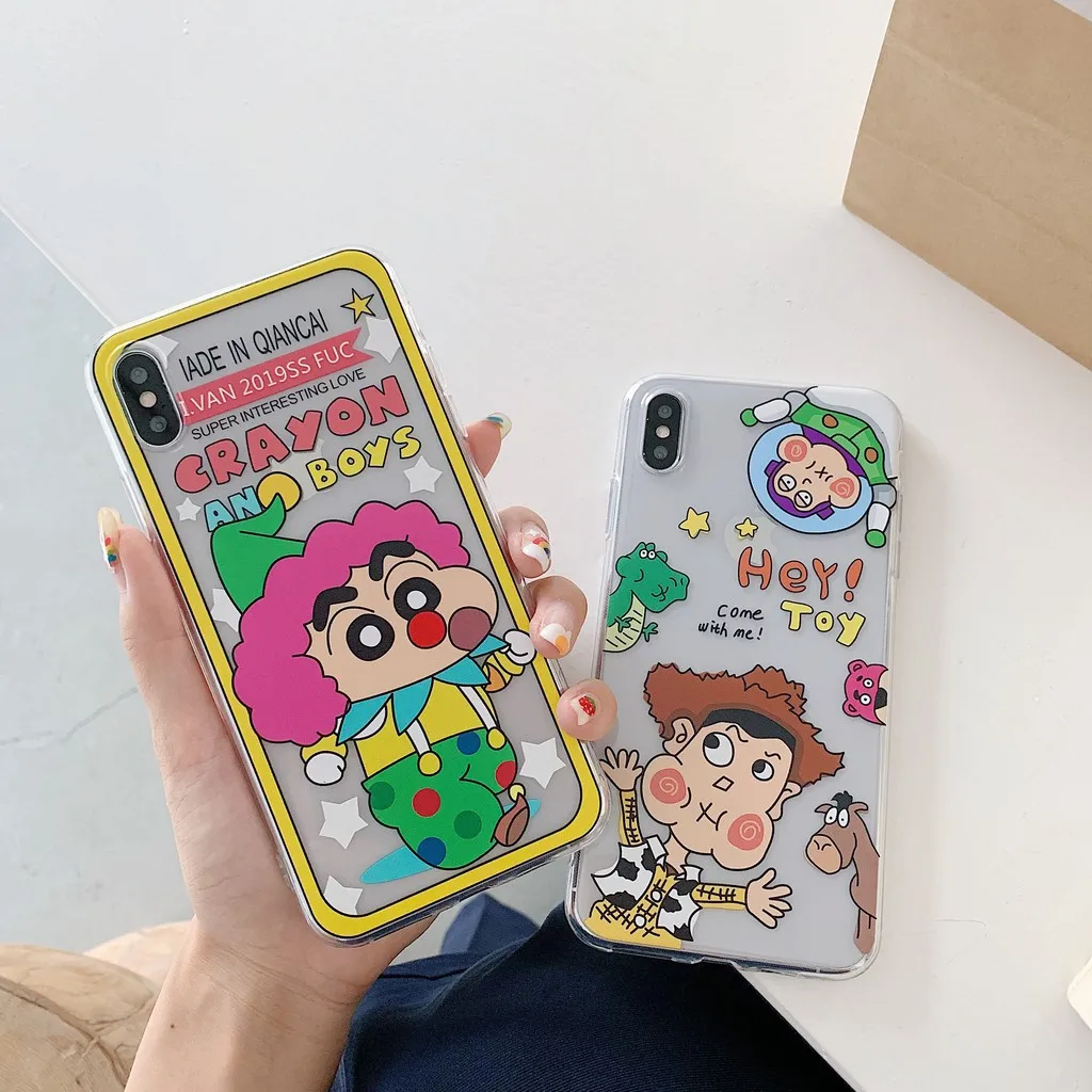 

For IPhone 11 Pro Max Case XR HD Transparent Case XS MAX Protective Case 8 Plus Cartoon for Apple 7p 8p TPU Case good quality