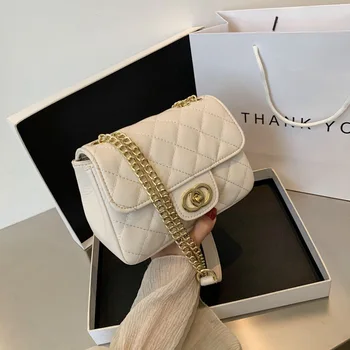 

European Fashion Female Square Bag 2020 New High Quality PU Leather Women's Designer Handbag Lock Chain Shoulder Messenger bags