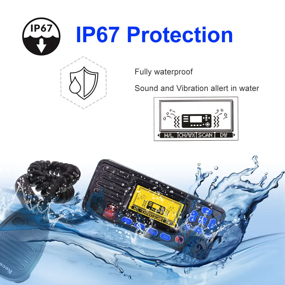 Фото С GPS VHF Fixed Marine Radio RS-509MG 25W 156,000-162,000 MHz морская радиостанция диапазона VHF IP67 Mobile Boat Walkie talkie №4
