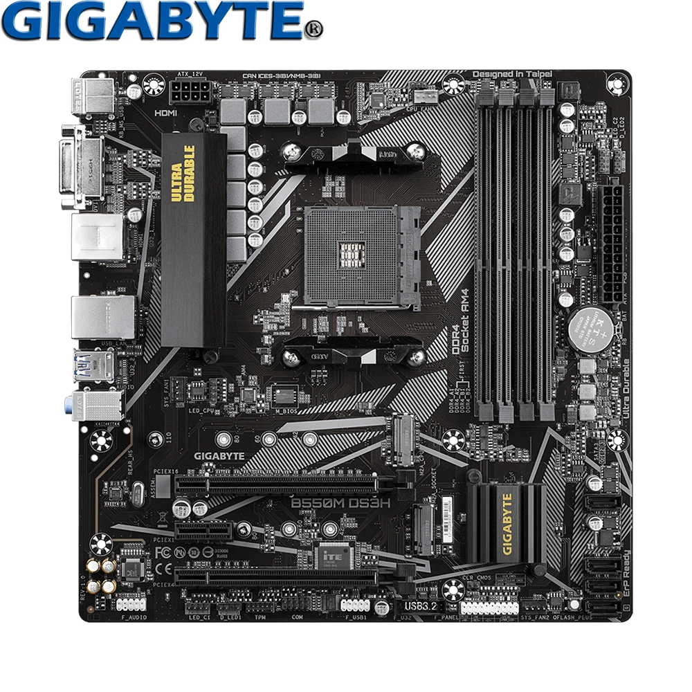 New Gigabyte B550M-DS3H For AMD Ryzen Socket AM4