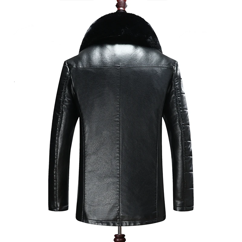 8XL 7XL мужская кожаная куртка новые зимние пальто из натуральной кожи ягненка мужские повседневные куртки с меховым воротником бархатные Jaqueta Masculino