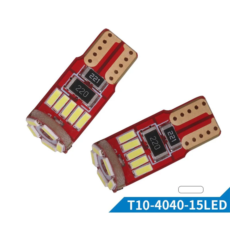 

10PCs T10 W5W White Canbus Error Free Car LED Bulb 168 194 Clearance Interior Reading Light 4014 15 SMD Non Polarity 12V