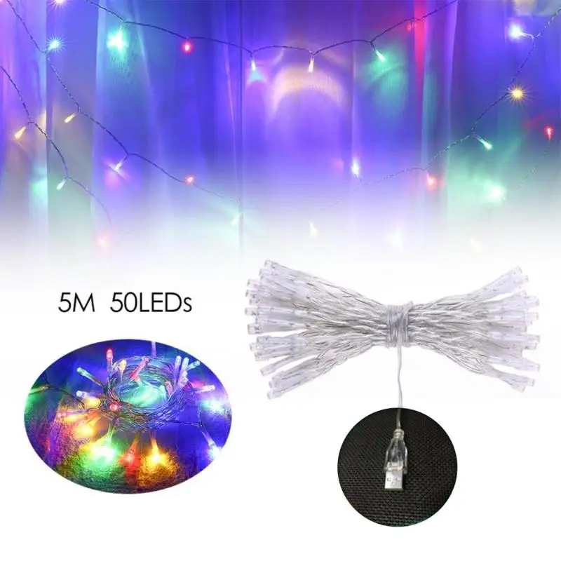 

5m Fairy Lamp USB 50LEDs Ball String Light For Christmas Garland Room Bedroom Indoor Wedding Decoration Lamp LED String Lights