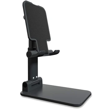 

Adjustable Phone Desktop Stand Holder Foldable Tablet Stand Mobile Phone Mount for iPhone/iPad Tablet Holder-Black