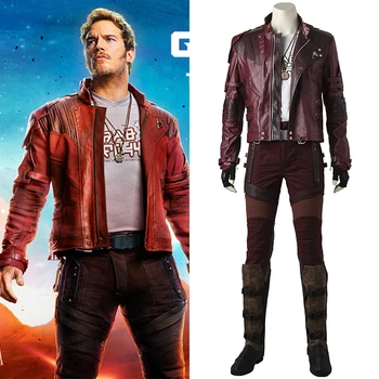 

In Stock Guardians of The Galaxy 2 Cosplay Star Lord Costume Peter Quill Leather Uniform Superhero Men Halloween Carnival Outfit