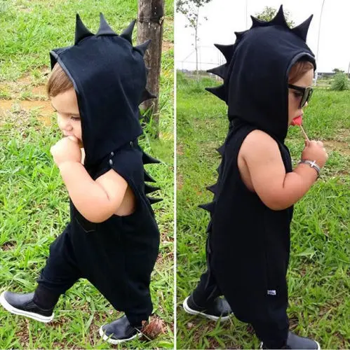 

Adorable Kids Baby Boys Dinosaur Hooded Romper Jumpsuit Hoodies Hat Clothes Outfits