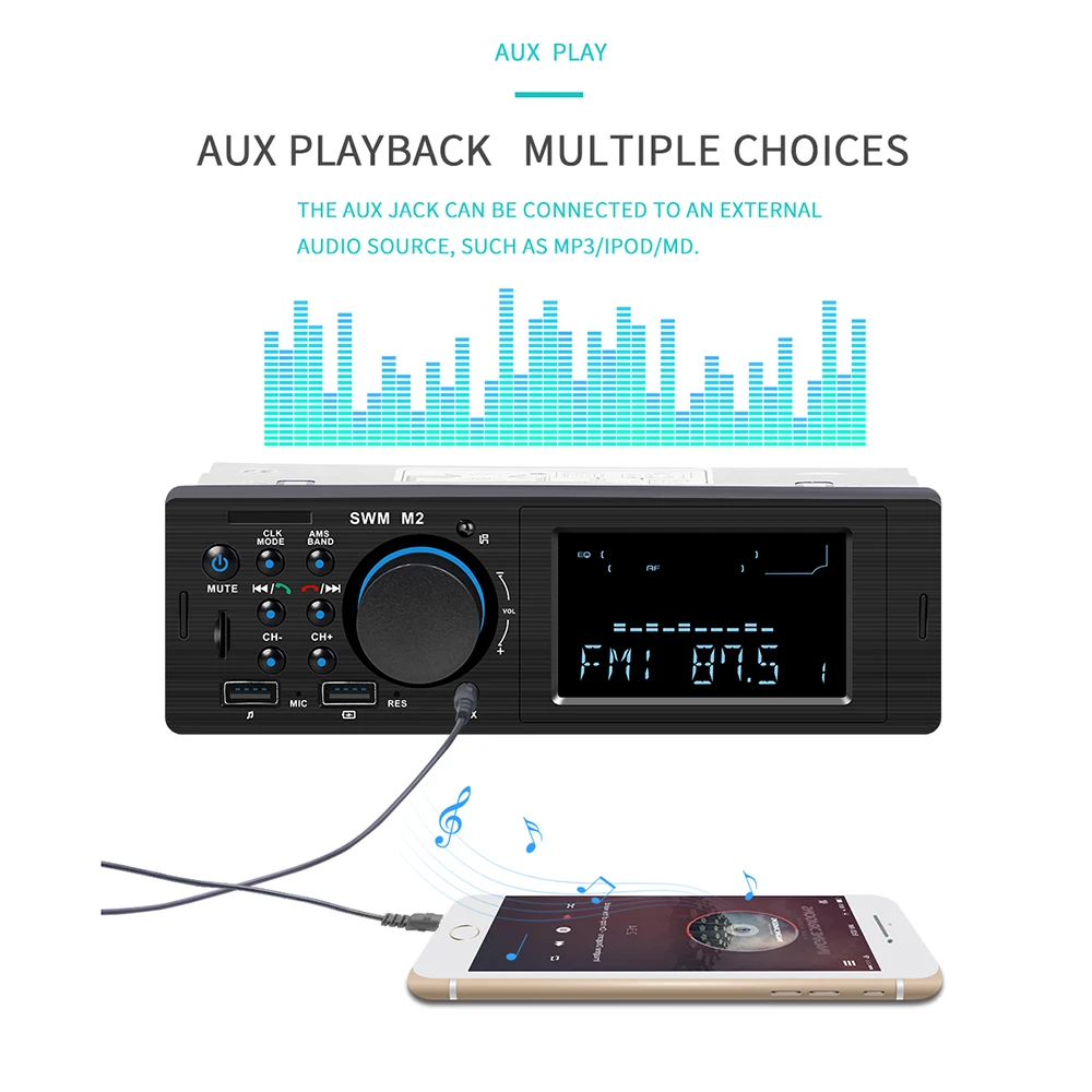 M2 автомобильное радио Авторадио Кассетный плеер 12 в Bluetooth автомобильный аудио Mp3 плеер телефон зарядка Usb Авто Радио Стерео пульт дистанционного управления