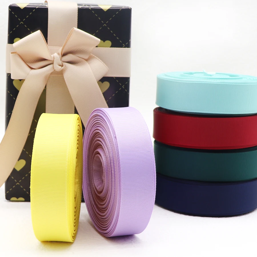 Grosgrain Ribbon Solid Color 1-1/2" 38MM/25MM 10Yards for Hair Bows Gift Packaging DIY Christmas Decor