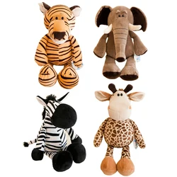 Juguetes de peluche de animales de la selva para niños, muñeco de peluche suave y creativo, perro, cebra, elefante, León, zorro, jirafa
