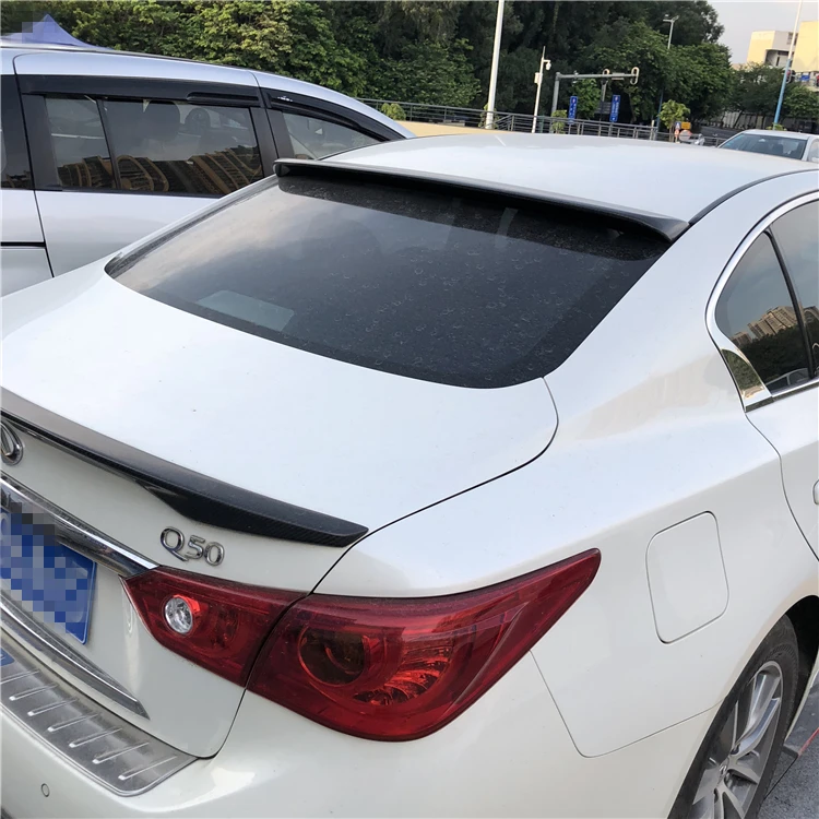 Для Infiniti Q50 спойлер на крышу Высокое качество ABS углеродное волокно задний для 2016