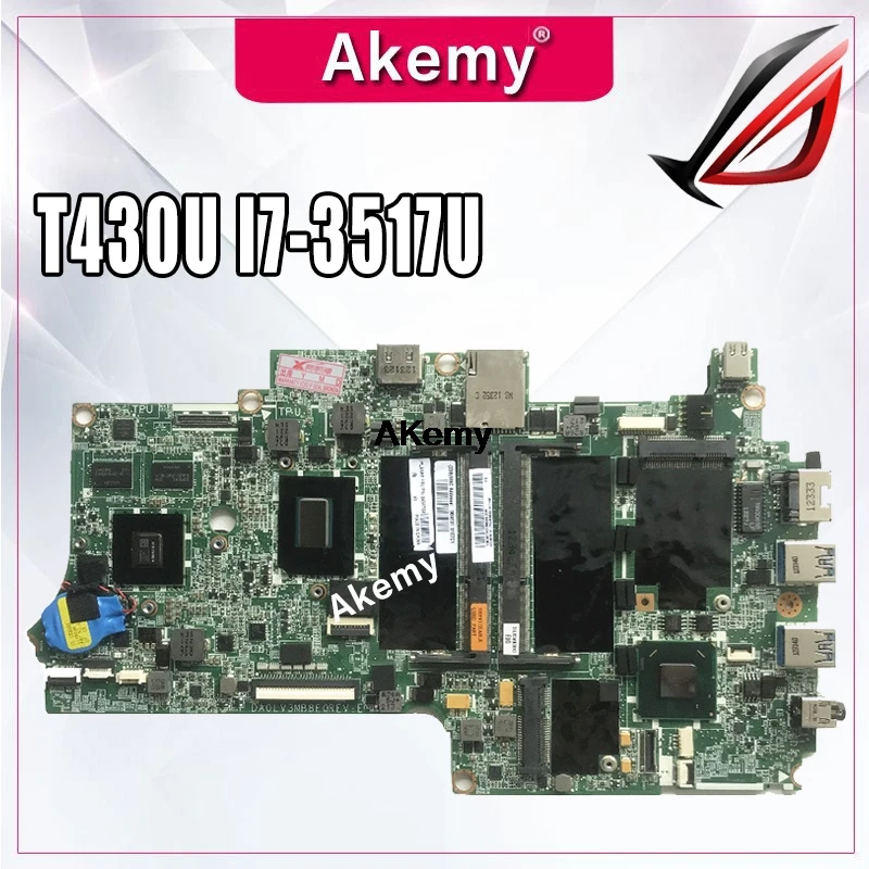 

Laptop motherboard for Lenovo Thinkpad T430U Test original mainboard I7-3517U/3537U GT620M