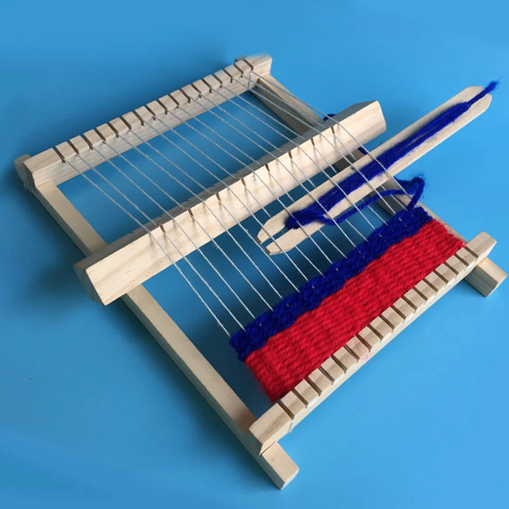 DIY деревянный ткацкий станок, мини развивающая терпение с аксессуарами, ручная вязаная игрушка для детей