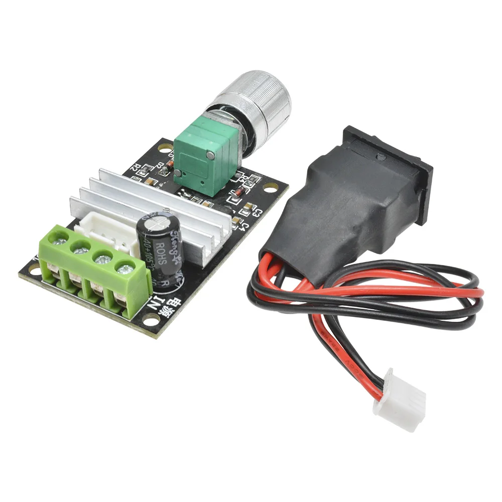 DC 6V 12V 24V 28V 3A 80W PWM Motor Speed Controller Regulator Adjustable Variable Speed Reversible Control Potentiometer Switch