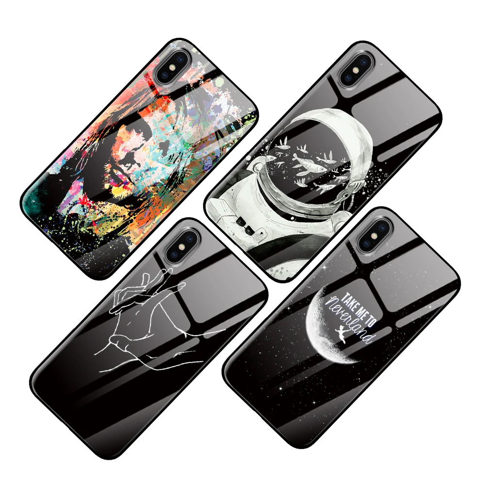 Танцевальный череп для iPhone 5 5S 6 6s 7 8 Plus X XS XR 11 Pro макс. закаленное стекло чехлы