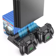 

New for PS4/PS4 Slim/PS4 Pro Controller Charger Console Vertical Cooling Stand Charging Station Dock card Storage For