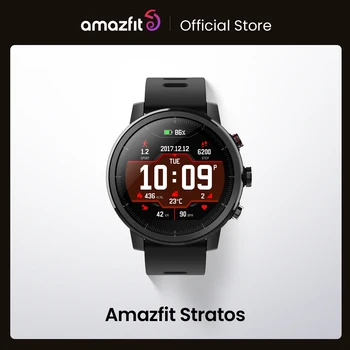 Oryginalny Amazfit Stratos Smartwatch Smartwatch GPS liczba kalorii 50M wodoodporna dla Android iOS telefon tanie i dobre opinie CN (pochodzenie) Na nadgarstek Zgodna ze wszystkimi Krokomierz Rejestrator snu Śledzenie pulsu Miernik wysokości pomiar prędkości