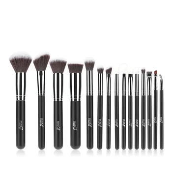 

MSQ Pro 15Pcs Makeup Brushes Set Powder Foundation Eyeshadow Make Up Brushes Cosmetics Soft Synthetic Hair Without Pu Leather Ca