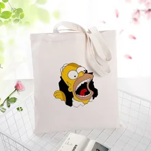 Желтая мультяшная холщовая вместительная сумка для покупок, сумка с логотипом на заказ, Сумка с надписью DIY, Повседневная экологическая многоразовая утилизация