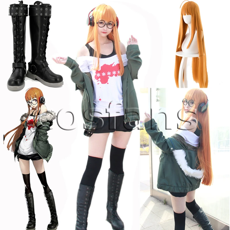 アニメさくら双葉コスプレペルソナ5コスプレ衣装双葉さくら制服衣装のジャケット Tシャツ ショートパンツ ベルト ストッキング メガネ Aliexpress Novelty Special Use