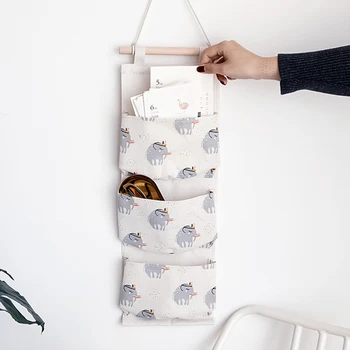 

Hanging Storage Bag 3 Pocket Display Elephant Rainbow Fawn Leopard Printed Decor Storing Jewelries Sundries Hang Pouch