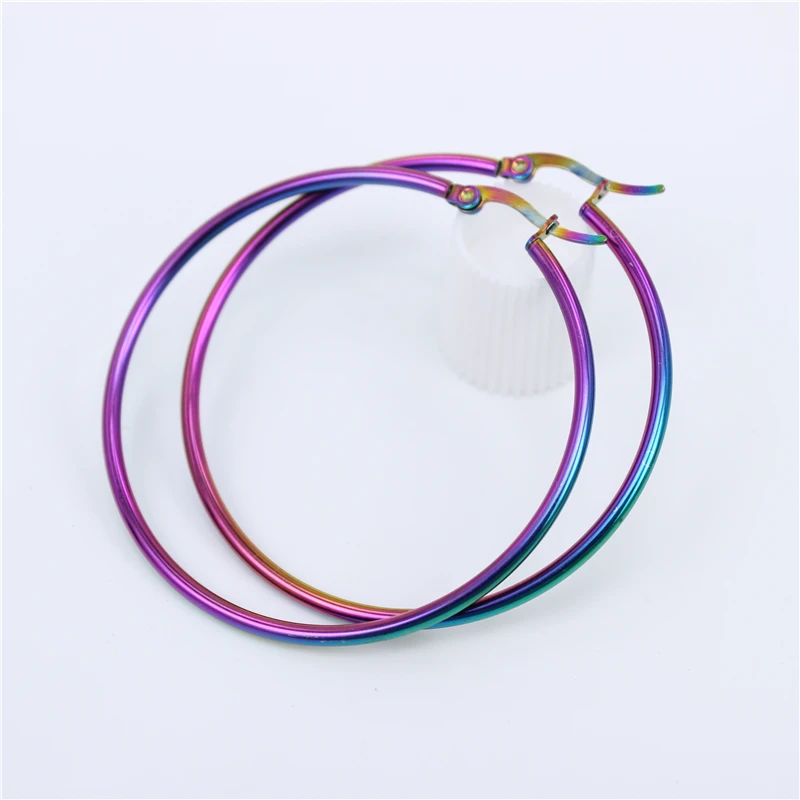 Новинка,, простые новые изысканные круглые серьги-кольца для женщин и девушек, свадебные украшения из нержавеющей стали ZN22