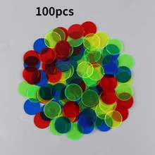 100 sztuk 15mm Montessori nauka edukacja zabawki matematyczne zasoby edukacyjne kolor plastikowa moneta Bingo Chip Kids Classroom Supplies tanie tanio Z tworzywa sztucznego 7-12y 4-6y 12 + y CN (pochodzenie)