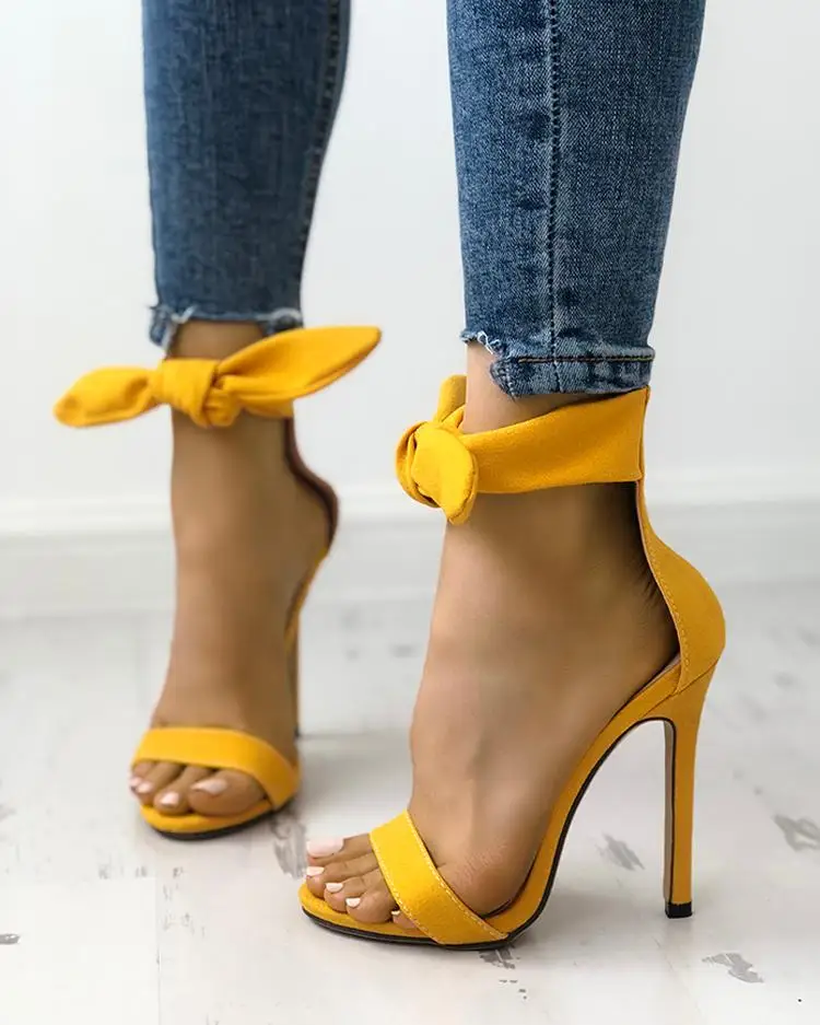 Yellow ankle strap heels Clearance