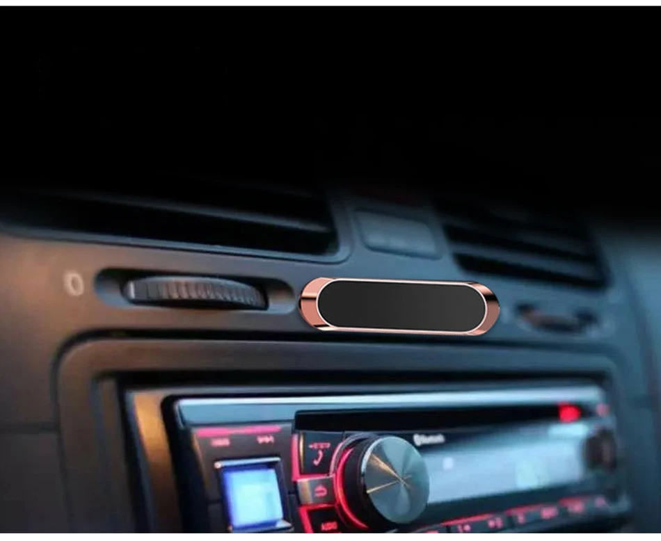 Мини-Магнитная автомобильная подставка для телефона в форме полосы для iPhone samsung Xiaomi цинковый настенный металлический магнит gps автомобильный держатель приборной панели