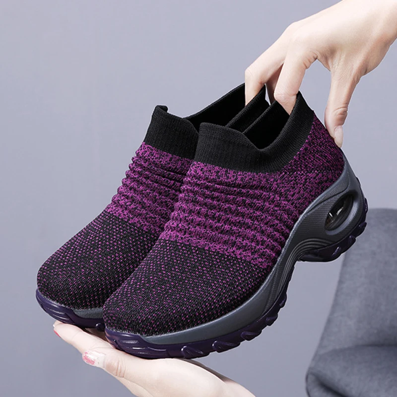 

2019 women sneakers fashion casual shoes platform sneakers for women black breathable mesh sock sneakers Tenis Feminino