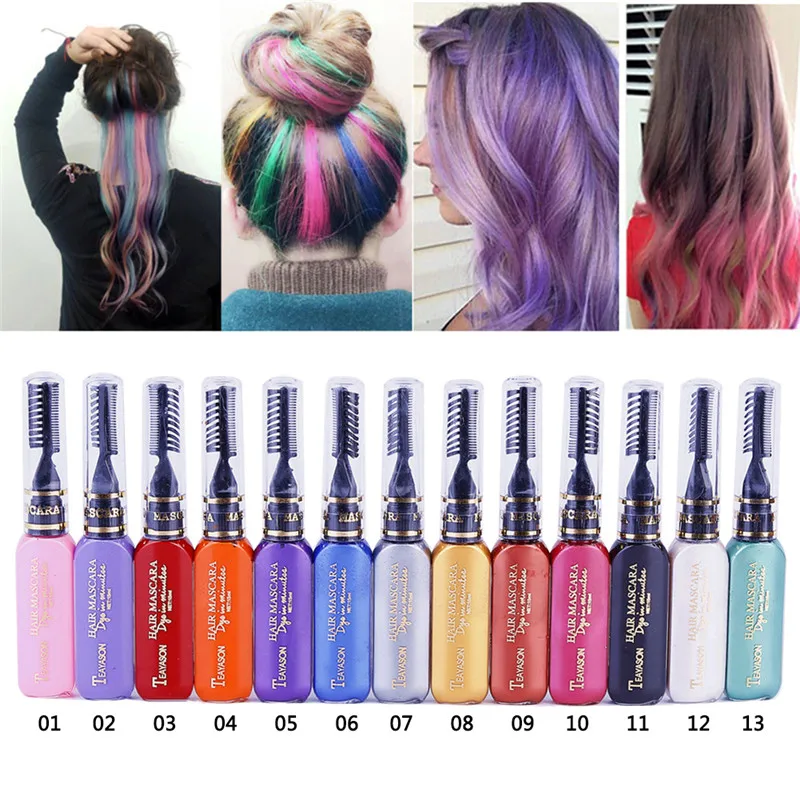 13 Colors One-off Hair Color Dye Temporary Non-toxic Diy Hair Color Mascara Washable One-time Hair Dye Crayons - Hair Color - AliExpress - Hair Care Products