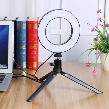 

Removable LED Selfie Ring Light 3 Mode USB Charging Dimmable Video Light with Phone Holder Tripod Stand for Makeup Video Live