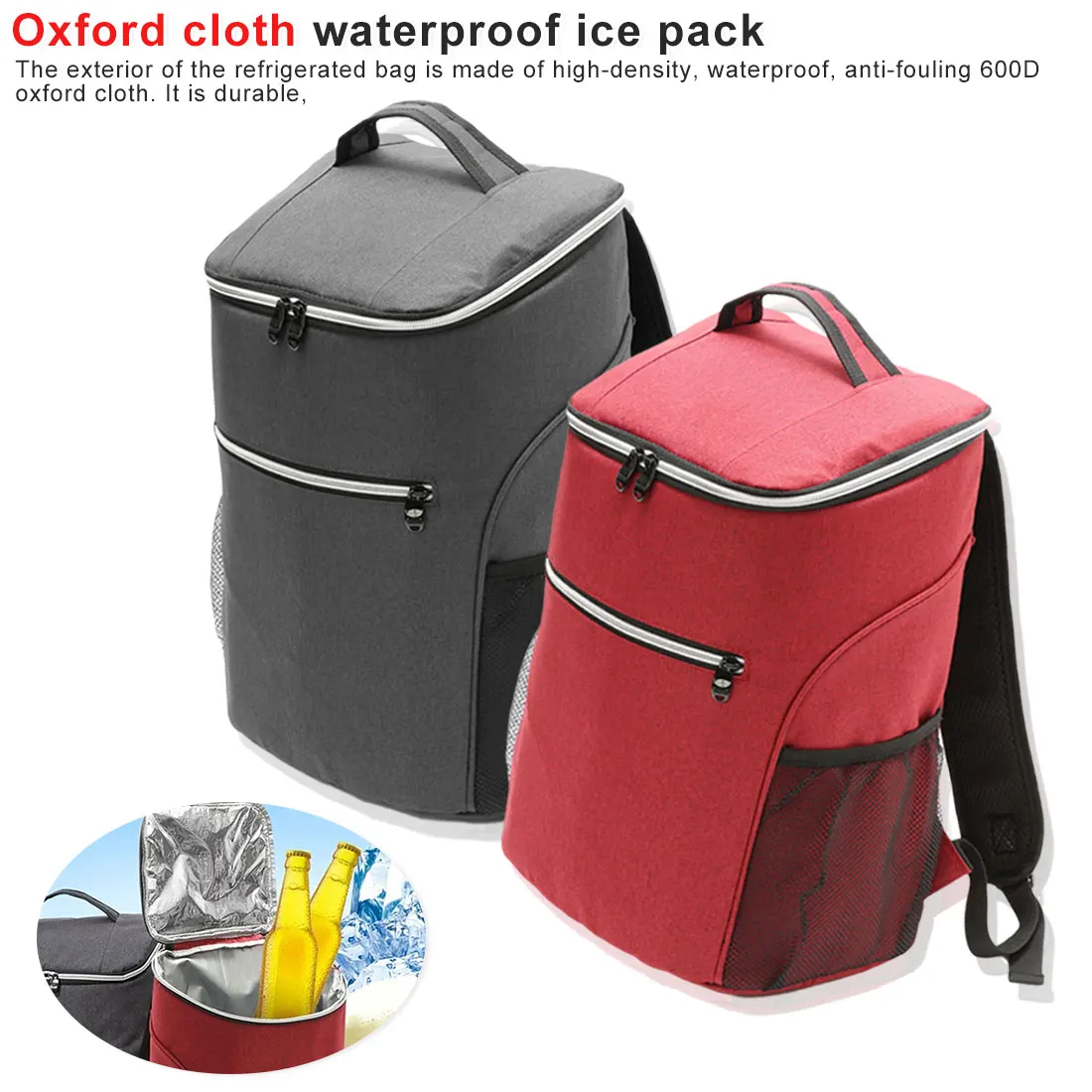 

20L Outdoor Insulated Cooling Backpack Thermal Insulated Cooler Bag Bento Picnic Pouch Lunch Backpack for Travel Camping