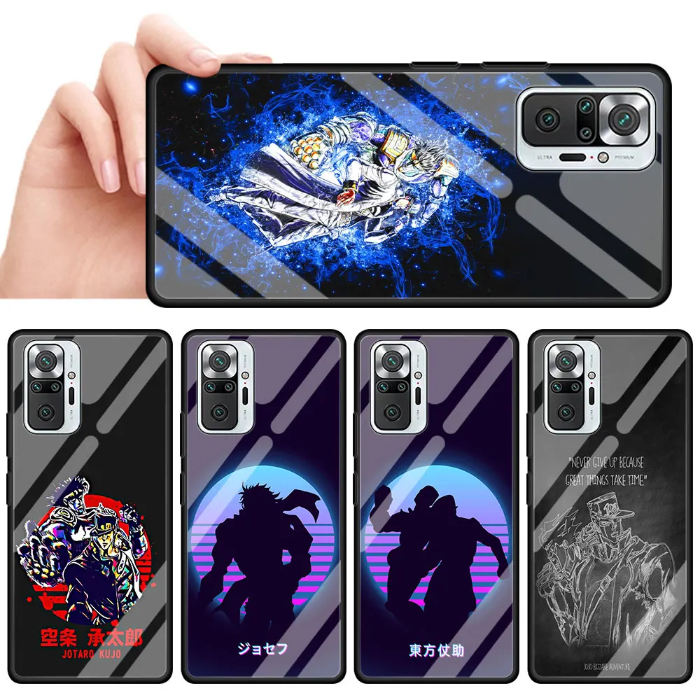Jojo Bizzare Adventure Glass Cell Phone Case For Redmi Note 9S 10 Pro Max 8 7 8T K40 9 9C 9A 8A K30 Cover Fundas Coque | Мобильные