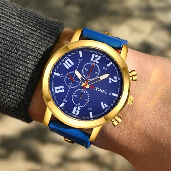 

Multifunctional Casual Men Watches Fashion Brand Quartz Chronograph Leather Strap Clock Calendar Business WristWatch Gift Date