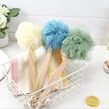 Щетка для ванной из дерева, с длинной ручкой, мягкая нейлоновая сетка, скруббер для душа
