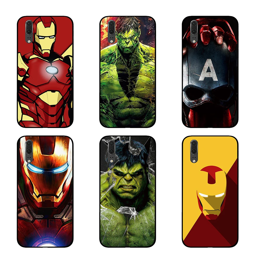 Ironman и Hulk Marvel Comic черный чехол для телефона huawei P30 P20 mate 10 20 Pro Lite Nova 3 4 3i чехол