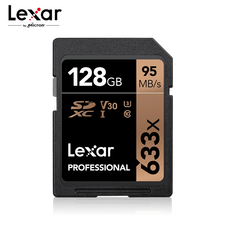 Lexar SD карты 633x64 Гб карта памяти 256 ГБ 512 Гб оперативной памяти, 32 Гб встроенной памяти, UHS-I флеш-карта 128 ГБ оперативной памяти, 16 Гб встроенной памяти, Скорость до 95 МБ/с. C10 для зеркальной однообъективной камеры/HD камера