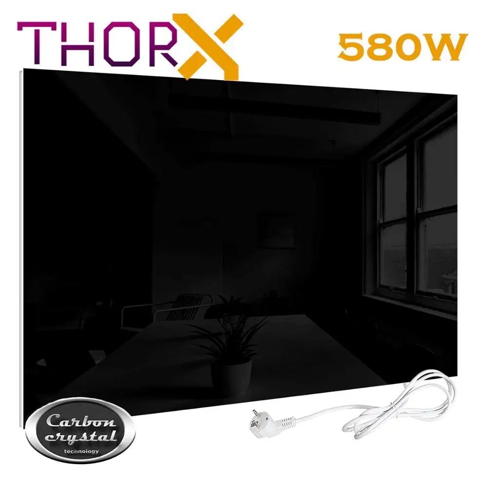 ThorX A580-B инфракрасная панель нагревателя 580 ватт 60x100 см Черная Стеклянная углеродистая кристаллическая технология